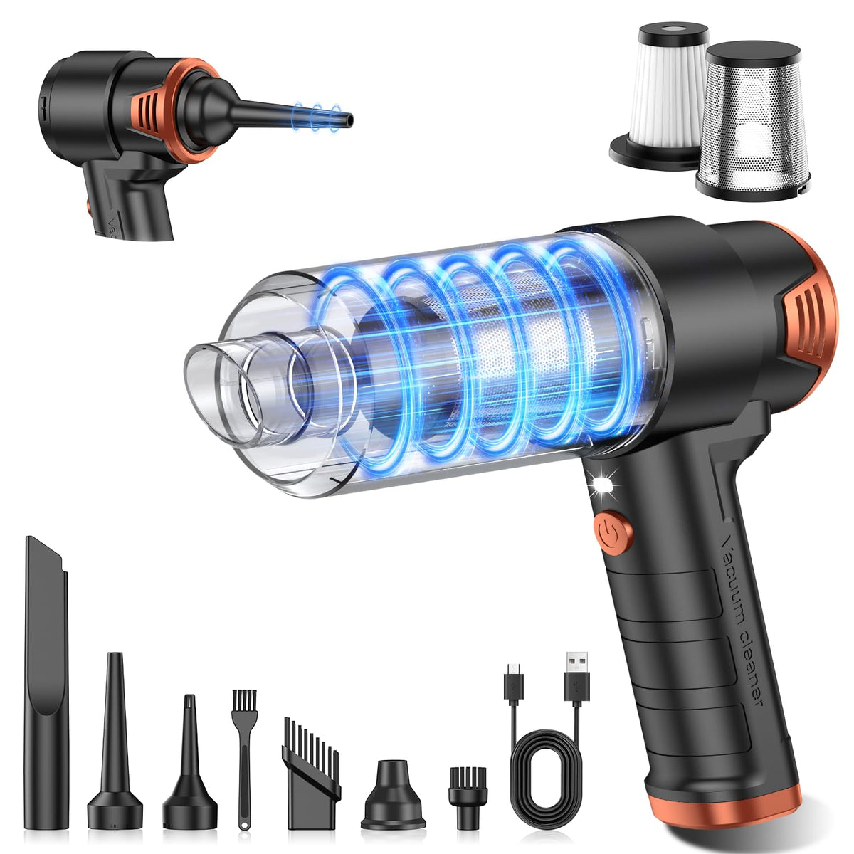 KMM Handheld Car Vacuum Cleaner, Hand Held Vacuum Cleaner and Air Duster