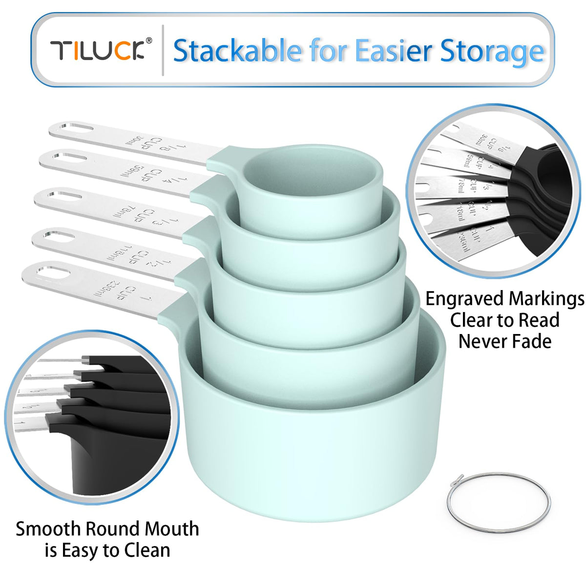 Measuring Cups & Spoons Set, Stackable Cups and Spoons