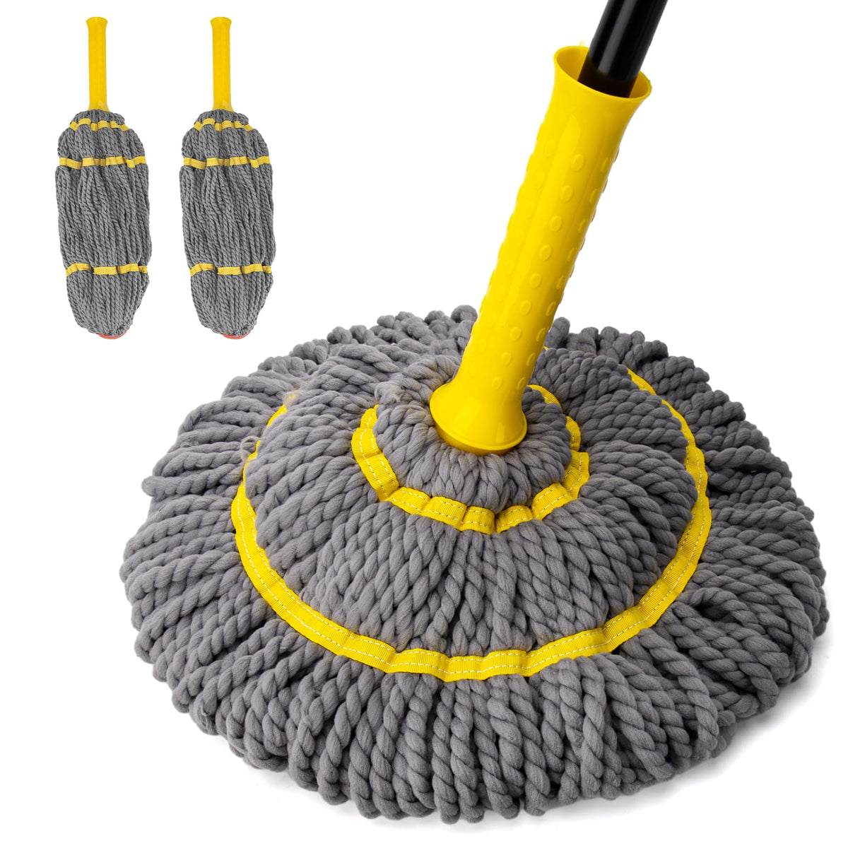 Self-Wringing Twist Mops for Floor Cleaning, Microfiber Floor mop with 57 " Long Handle, Easy Wringing Mop for Hardwood Commercial Household Clean