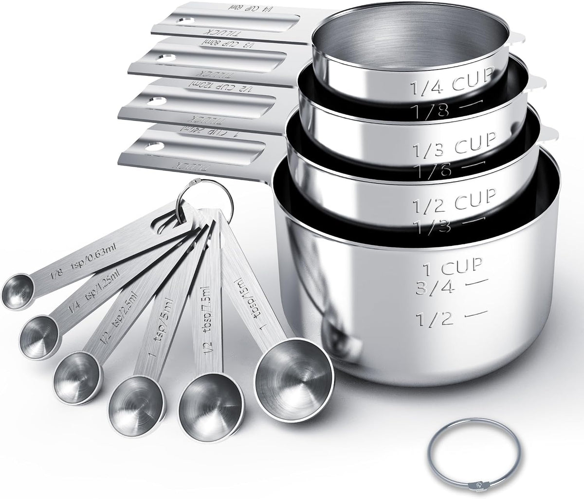 Stainless Steel Measuring Cups & Spoons Set, Cups and Spoons
