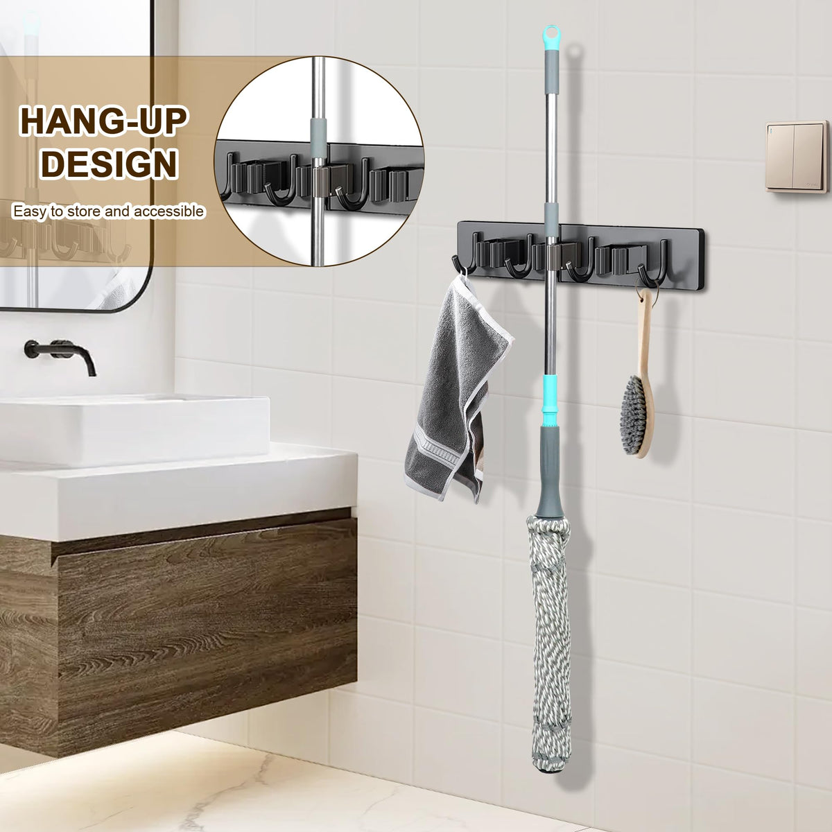 Self Wringing Mop Easy Squeeze Twist Mop,Gray