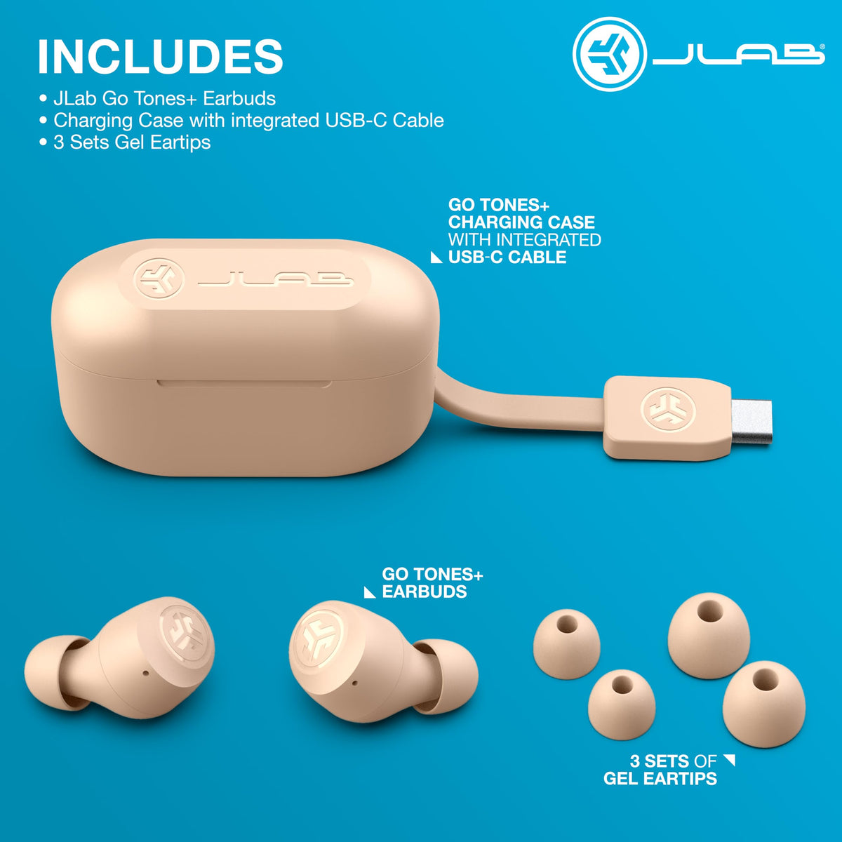 JLab Go Air Pop+ Earbuds, Dual Connect, EQ3 Sound, Mint Green