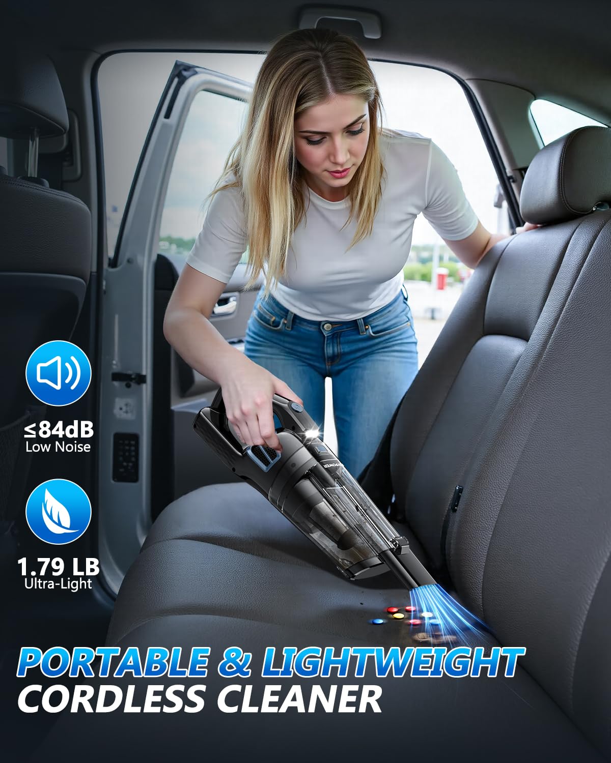 BQYPOWER 16000PA Handheld Vacuum Cleaner Cordless Rechargeable for Car Home