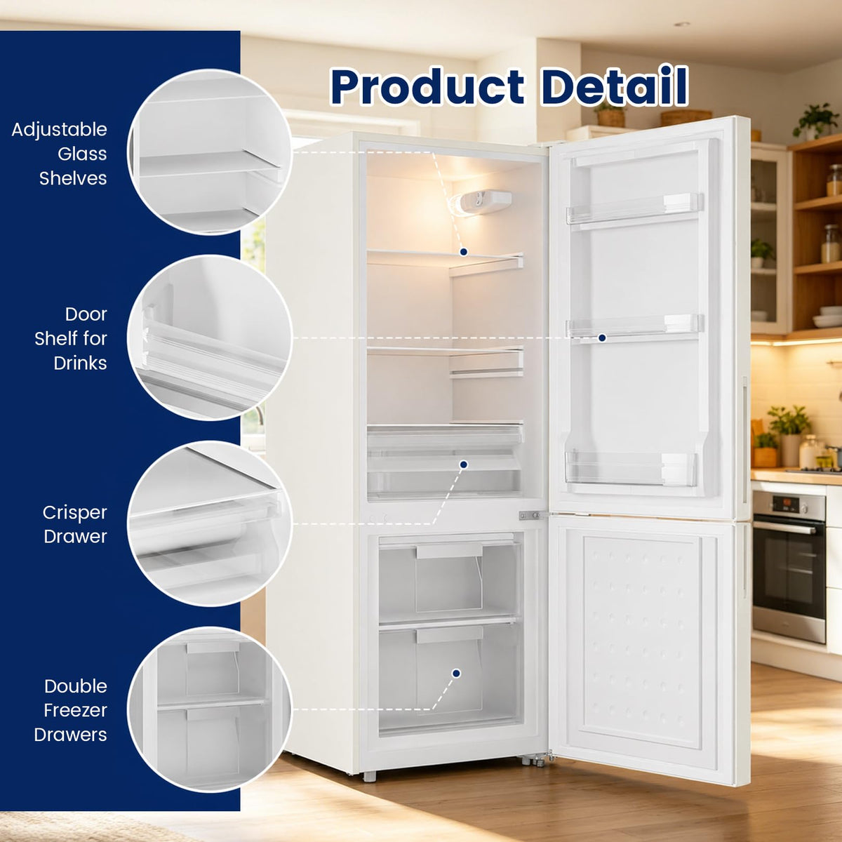 Apartment 7.1 Cu.Ft Refrigerator with Bottom Freezer Silver