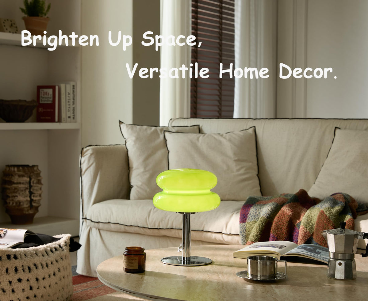 Glivpny Mushroom Lamp Table Lamp, Mid Century Modern Bedroom Lamps(Orange)