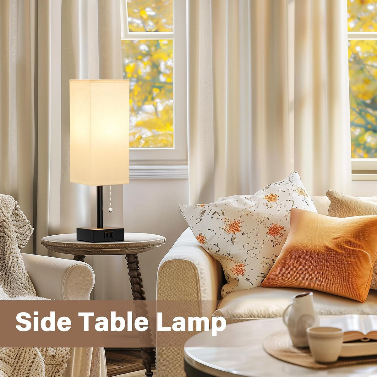 Fenmzee Bedside Lamp for Bedroom Set of 2 - Small Table Lamp for Nightstand