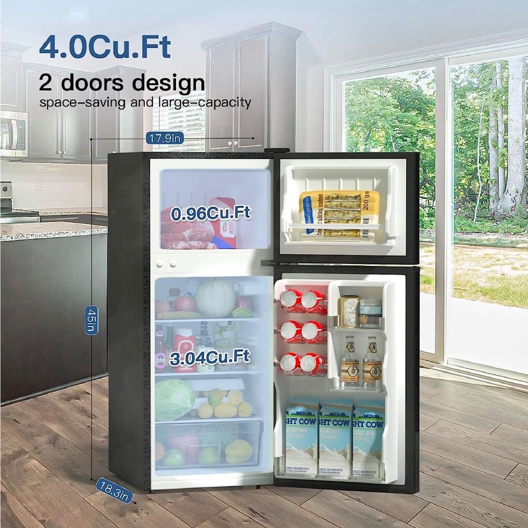 7.7 Cu.Ft Refrigerator with Top Freezer Apartment Size Black