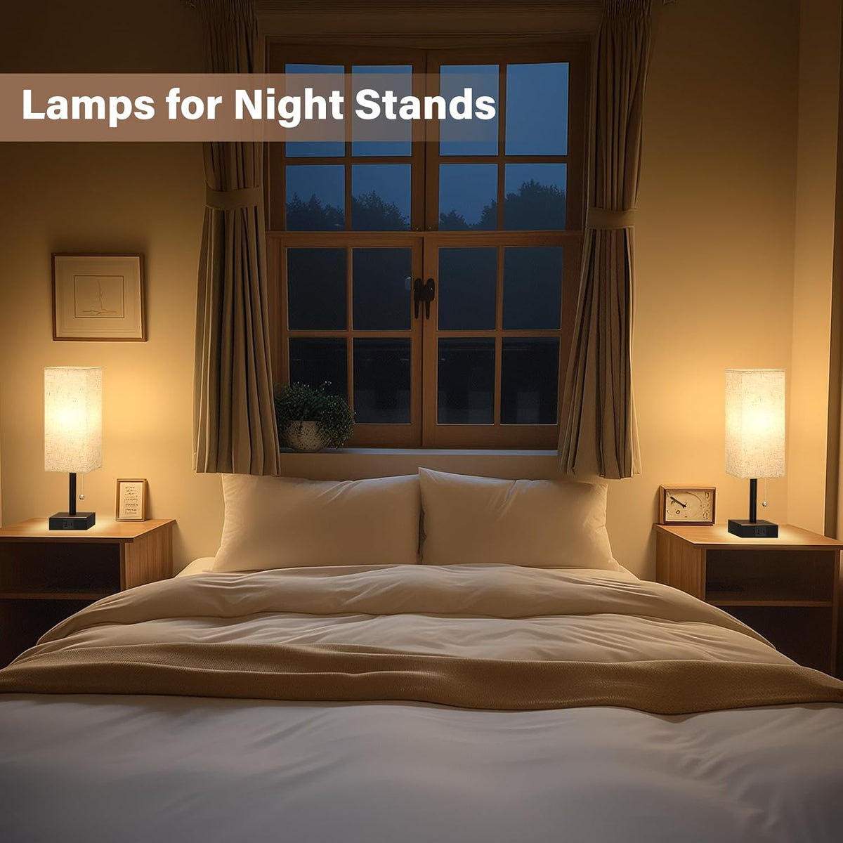 Fenmzee Bedside Lamp for Bedroom Set of 2 - Small Table Lamp for Nightstand