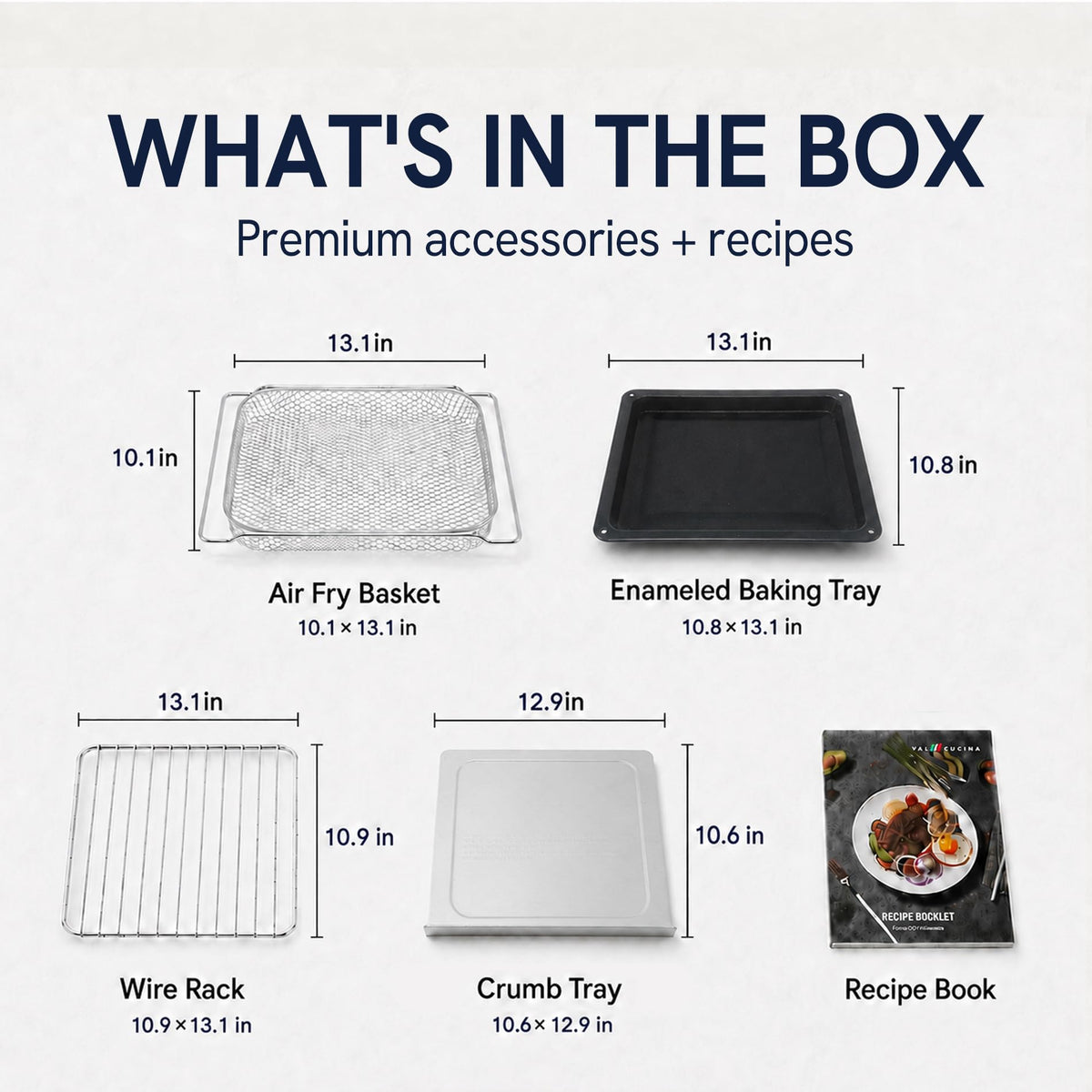 VAL CUCINA 26.3 QT Infrared Air Fryer Toaster Oven Combo, 10-in-1