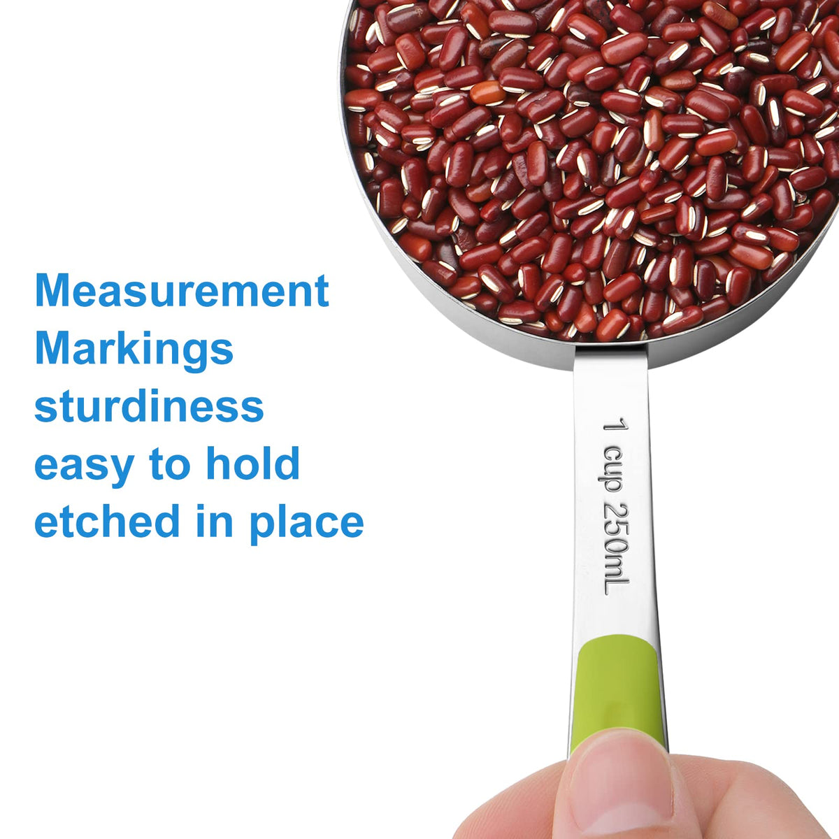 10-Pcs Stainless Steel Measuring Cups & Spoons Set, Colorful Handles