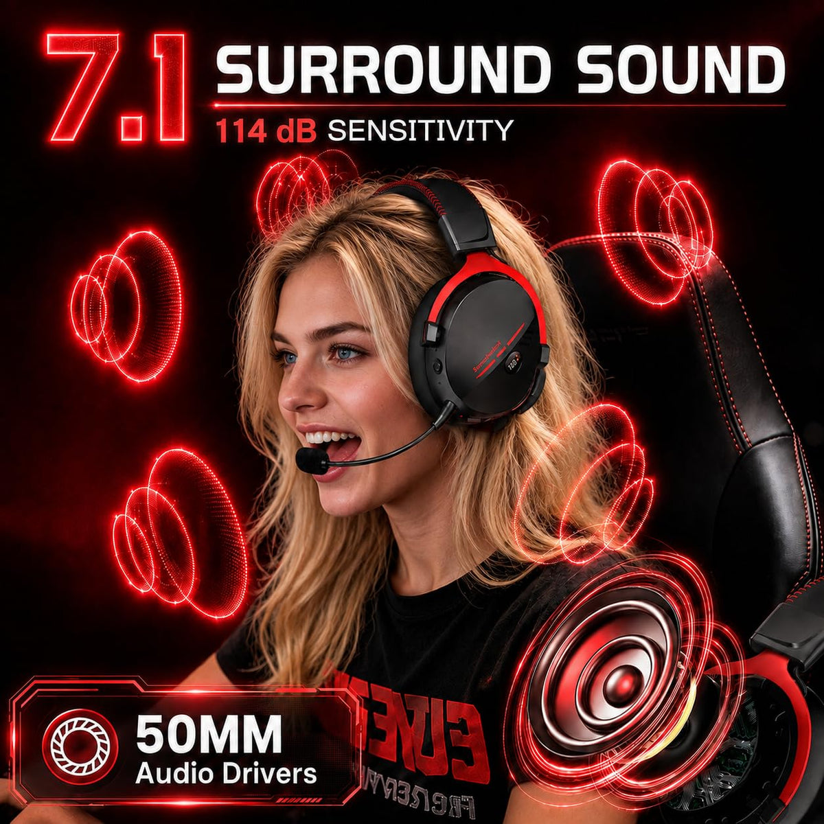 Motast 2.4GHz Wireless Gaming Headset for PC PS5 PS4 Switch,100Hrs, BT6.0