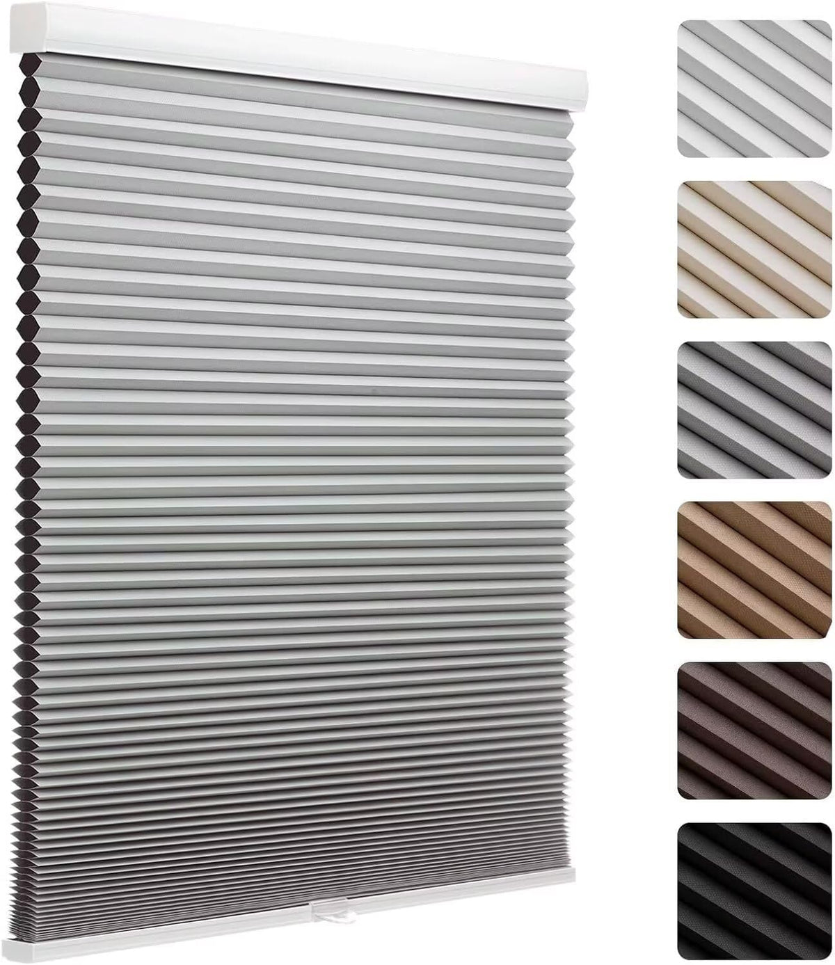 MYshade Cordless Blackout Cellular Shades, 1.5" Honeycomb Window Blinds for Bedroom & Nursery, Thermal Insulated, Noise Reducing, Privacy Shades, Inside or Outside Mount (24" W x 50" H, Light Brown)