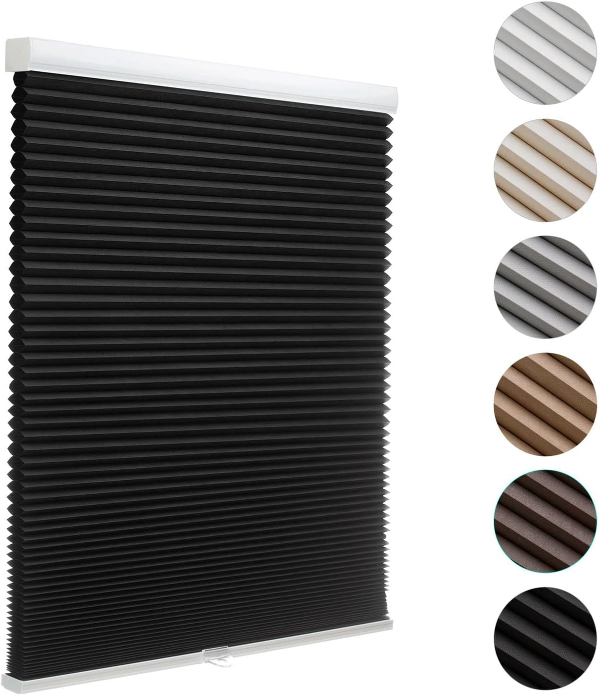 MYshade Cordless Blackout Cellular Shades for Windows, Honeycomb Window Shades with Thermal Insulation, Child & Pet Safe Room Darkening Shade, Easy Install,24" W x 50" H, Light Brown