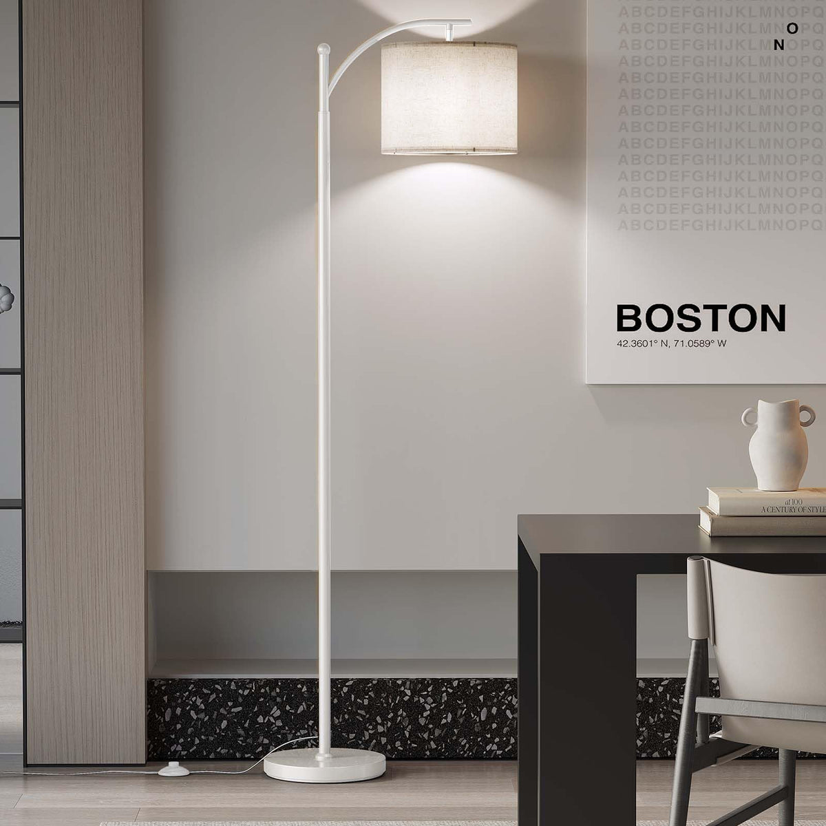 SUNMORY Arc Floor Lamp, Modern Floor Lamp with 3 Color Temperatures Bulb