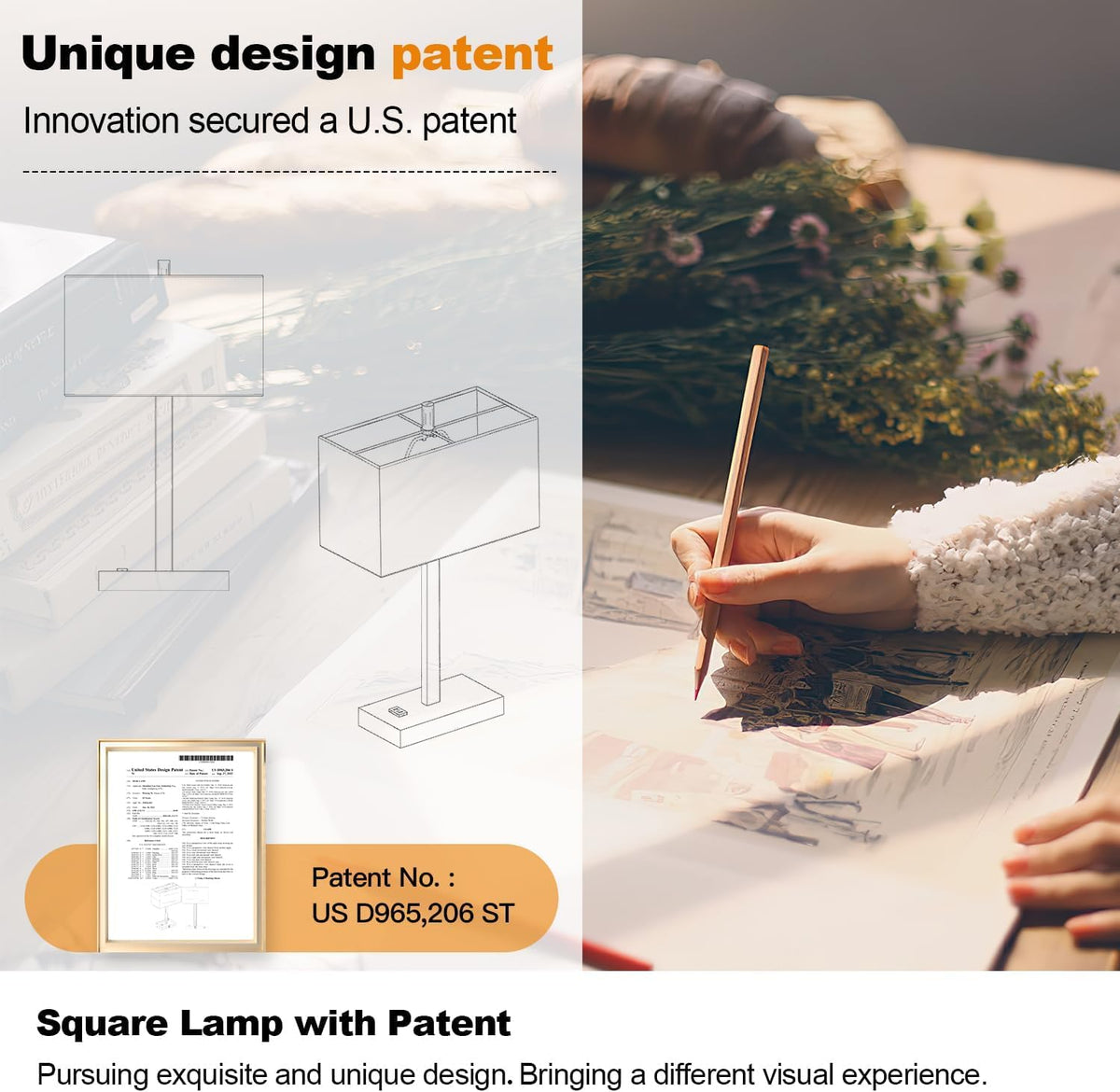Lynnoland Set of 2 Touch Control Table Lamps with 2 USB & AC Outlet, 3-Way Dimmable Bedside Nightstand Lamps for Bedroom Living Room Nursery, 800 Lumens 5000K Daylight Bulbs Included