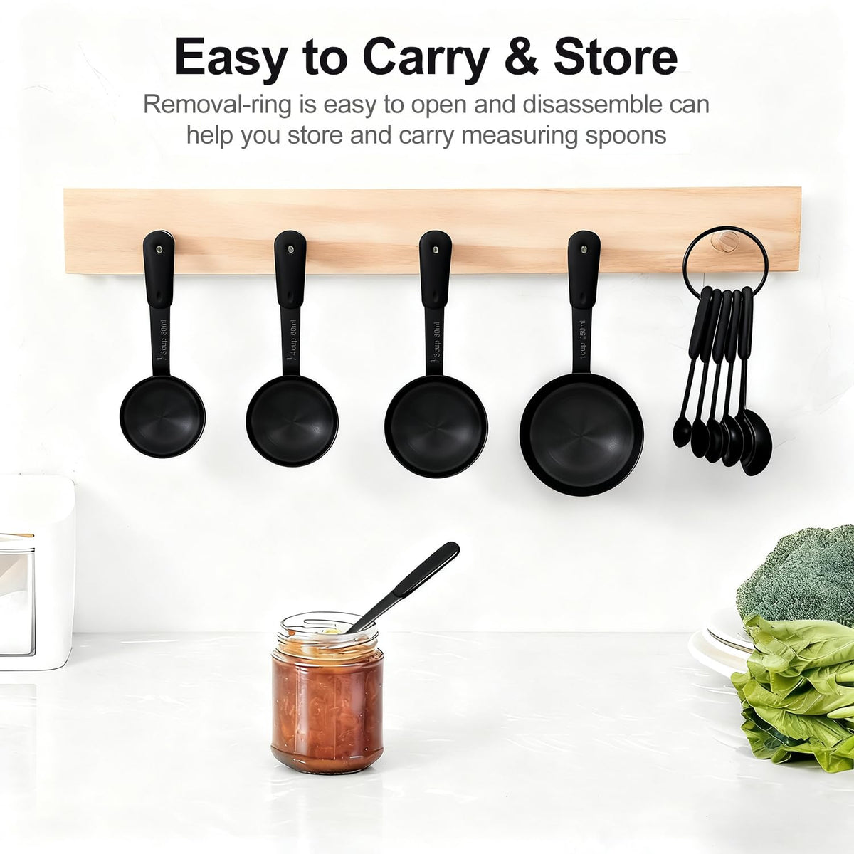 10-Pcs Stainless Steel Measuring Cups & Spoons Set, Colorful Handles
