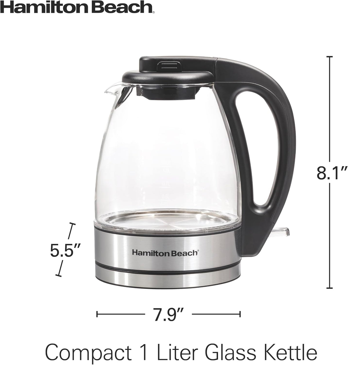 Hamilton Beach 1 Liter Electric Tea Kettle, Water Boiler & Heater