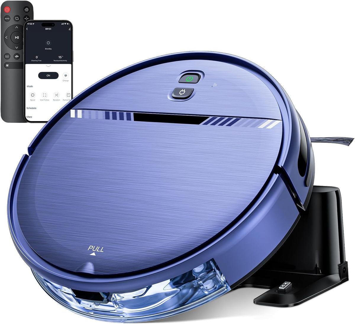 Robot Vacuum and Mop, Strong Suction, App Control, Pet Hair, Self-Charging
