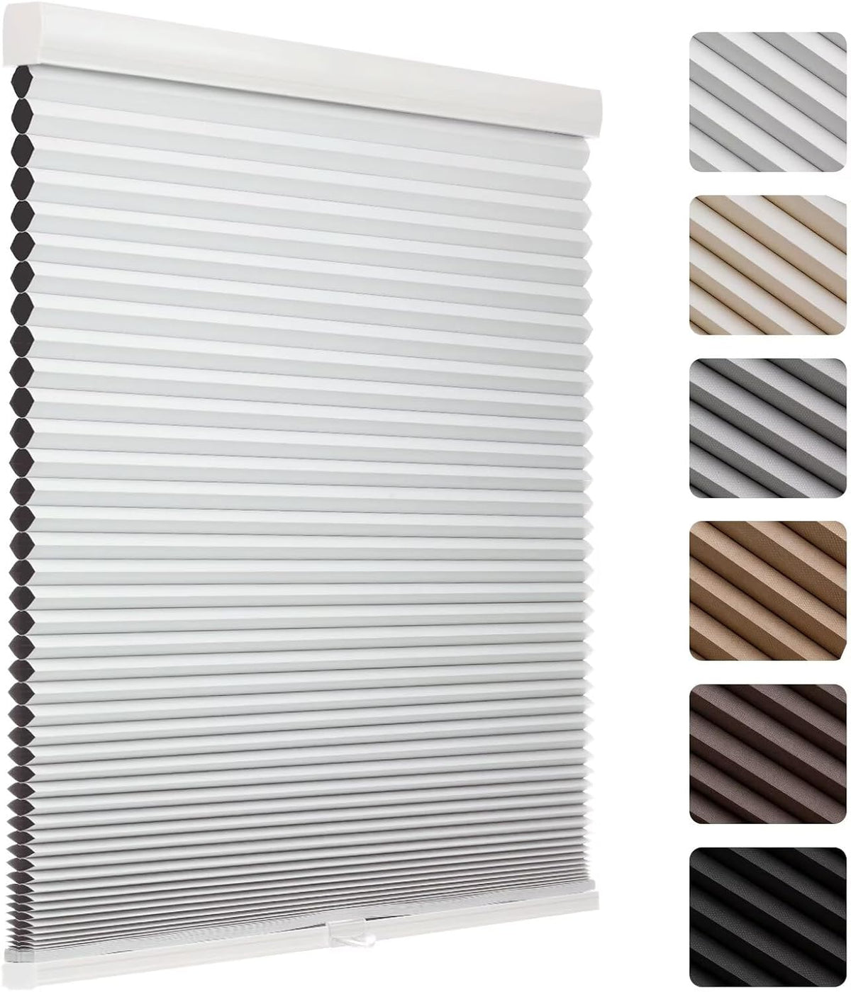 MYshade Cordless Blackout Cellular Shades, 1.5" Honeycomb Window Blinds for Bedroom & Nursery, Thermal Insulated, Noise Reducing, Privacy Shades, Inside or Outside Mount (24" W x 50" H, Light Brown)