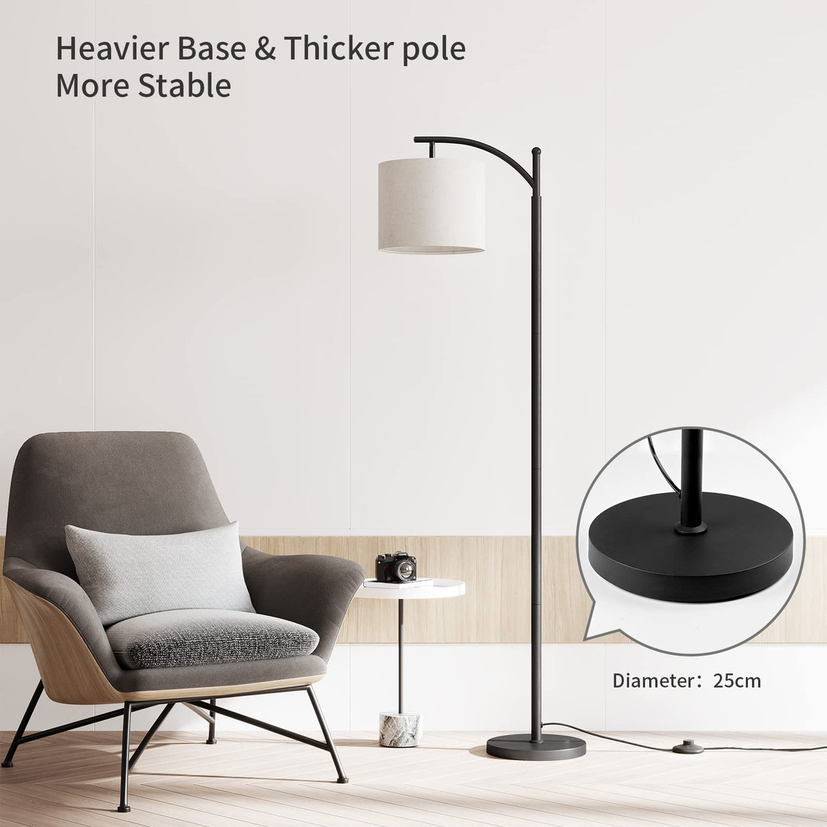 SUNMORY Arc Floor Lamp, Modern Floor Lamp with 3 Color Temperatures Bulb