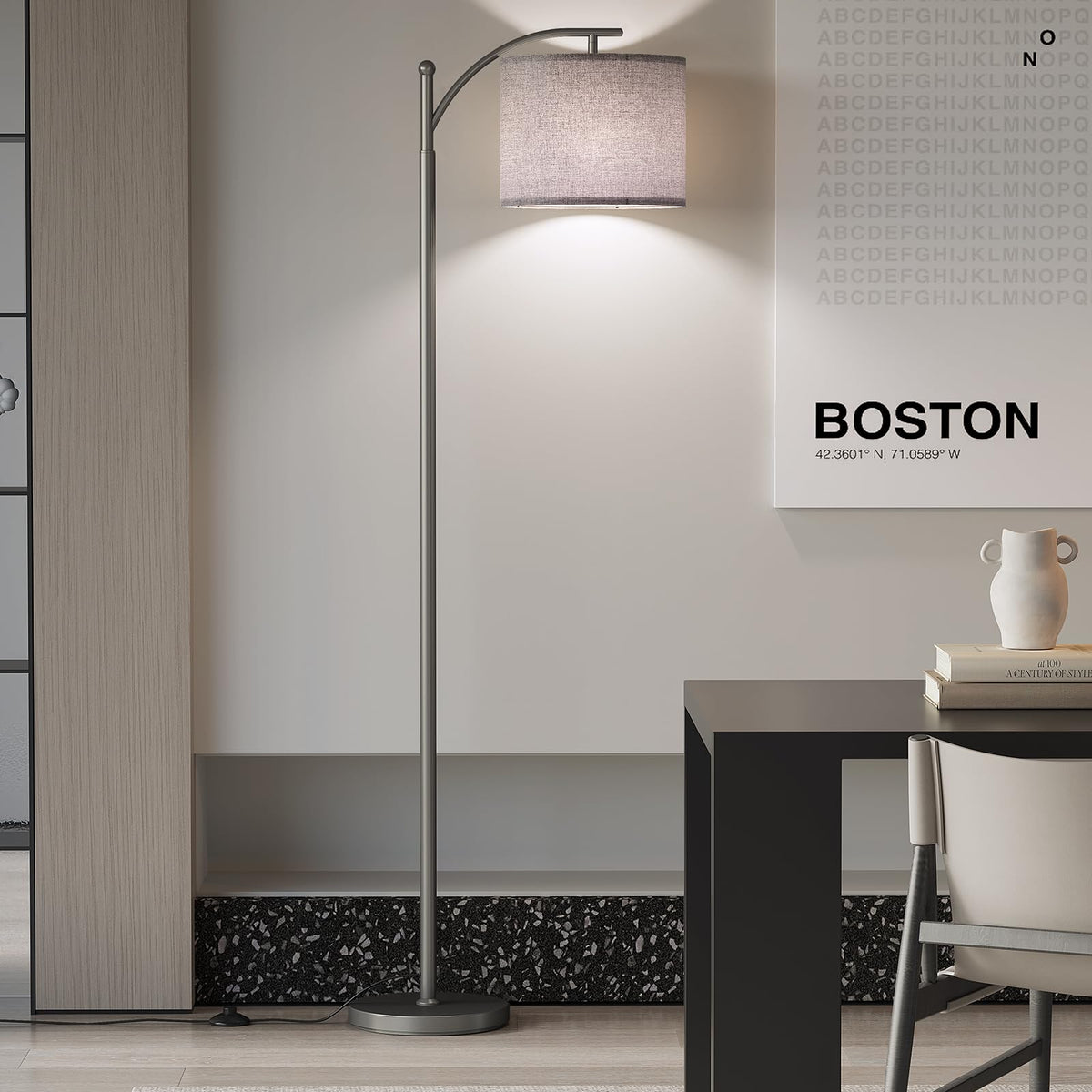 SUNMORY Arc Floor Lamp, Modern Floor Lamp with 3 Color Temperatures Bulb
