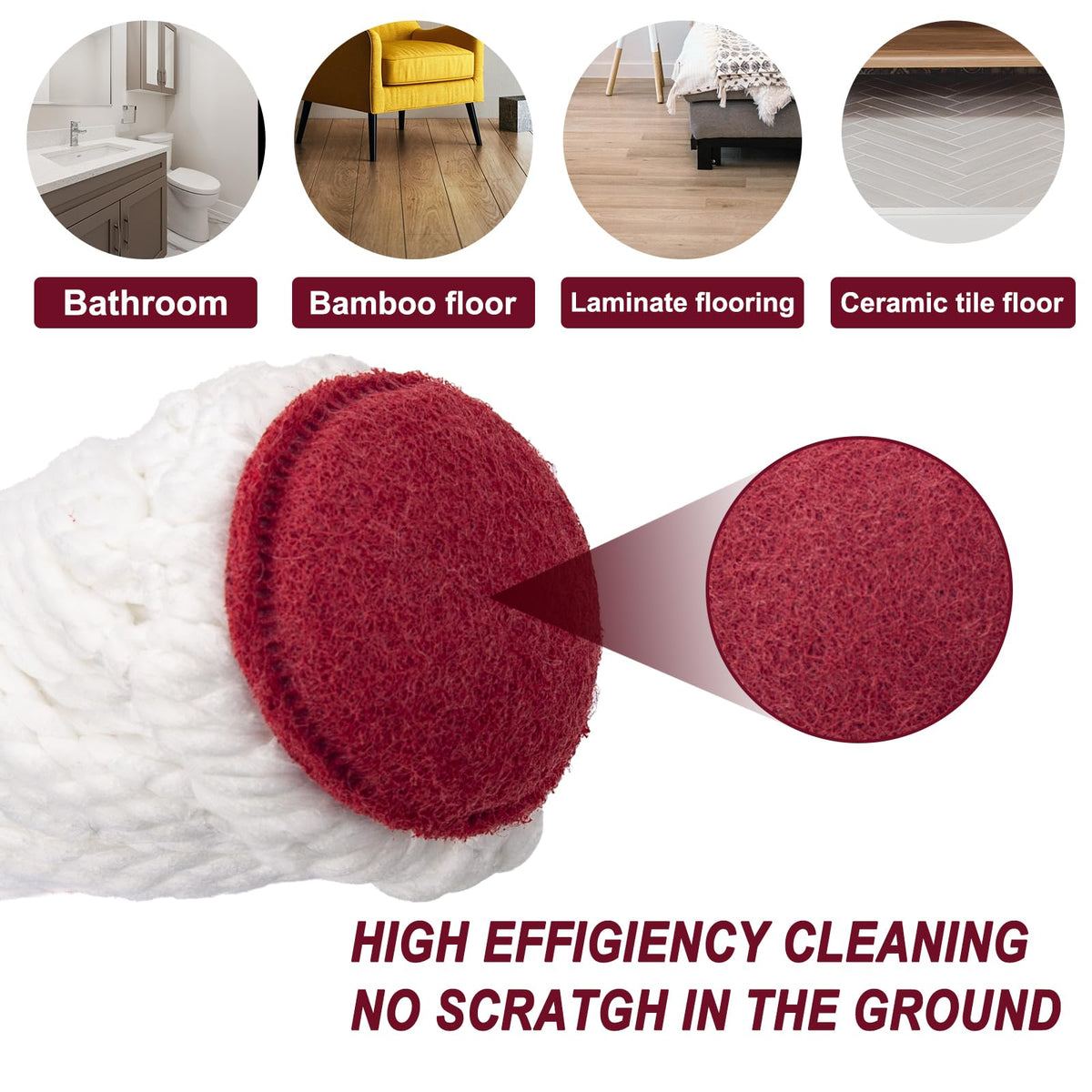 Self-Wringing Twist Mops for Floor Cleaning, Microfiber Floor mop with 57 " Long Handle, Easy Wringing Mop for Hardwood Commercial Household Clean