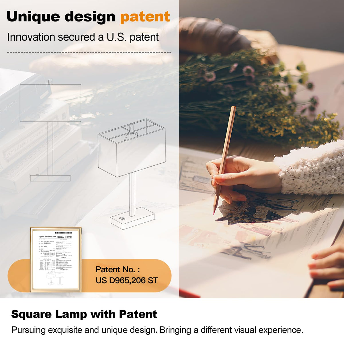 Lynnoland Set of 2 Touch Control Table Lamps with 2 USB & AC Outlet, 3-Way Dimmable Bedside Nightstand Lamps for Bedroom Living Room Nursery, 800 Lumens 5000K Daylight Bulbs Included