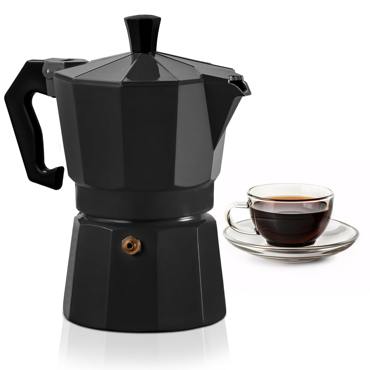 Mixpresso 3 Cup Moka Pot Stovetop Espresso Maker, Italian Cuban Coffee Pot