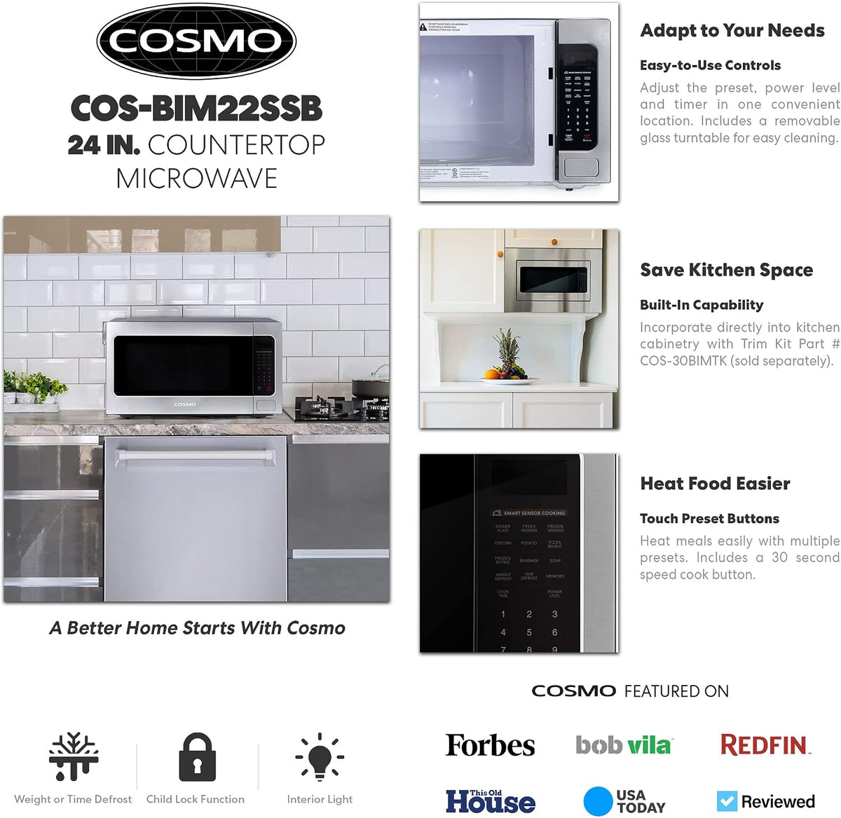 24 in. Nebula Coll 2.2 cu. ft. Countertop Microwave Oven, Stainless Steel