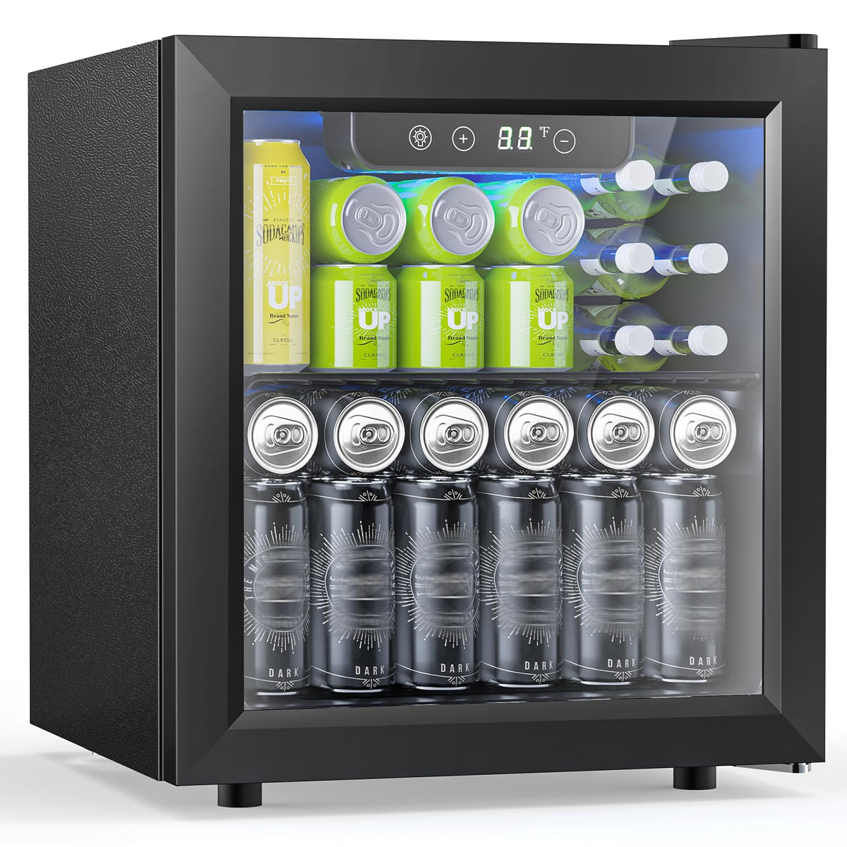 Electactic Mini Fridge 130 Can Beverage Refrigerator Cooler, 3.2 Cu.Ft Drink Fridge forSoda Wine Beer, Digital Temperature Control Cooler for Home, Dorm, Bar