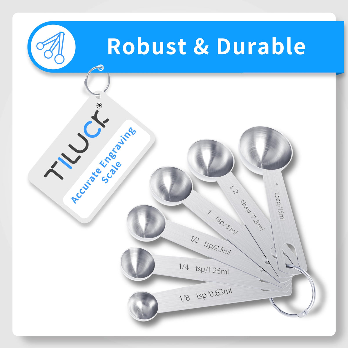 Stainless Steel Measuring Cups & Spoons Set, Cups and Spoons
