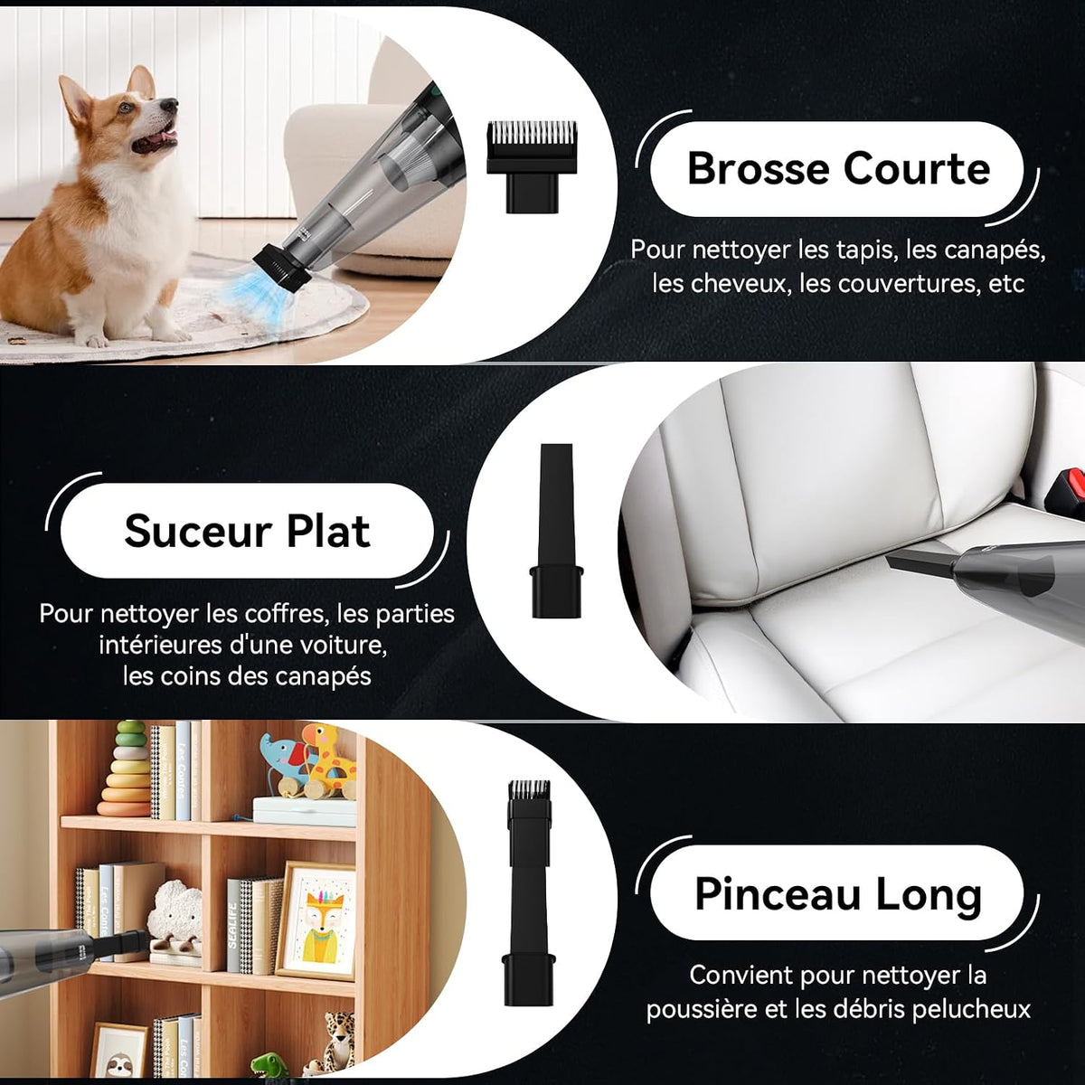 Minthouz Cordless Handheld Vacuum, 9700Pa Suction, LED Light, Charging Base