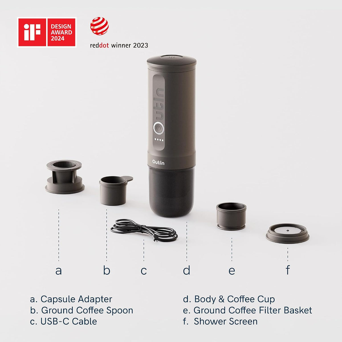 OutIn Nano Portable Electric Espresso Machine, Travel Coffee Maker