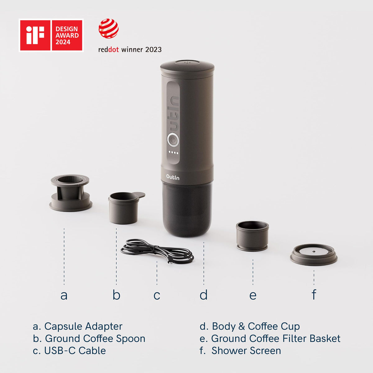 OutIn Nano Portable Electric Espresso Machine, Travel Coffee Maker
