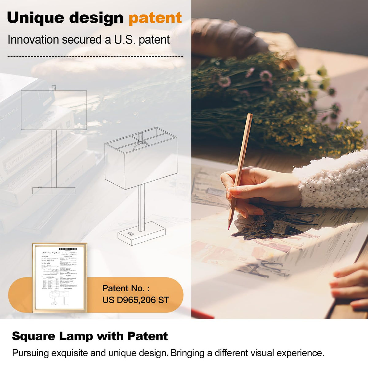 Lynnoland Set of 2 Touch Control Table Lamps with 2 USB & AC Outlet, 3-Way Dimmable Bedside Nightstand Lamps for Bedroom Living Room Nursery, 800 Lumens 5000K Daylight Bulbs Included
