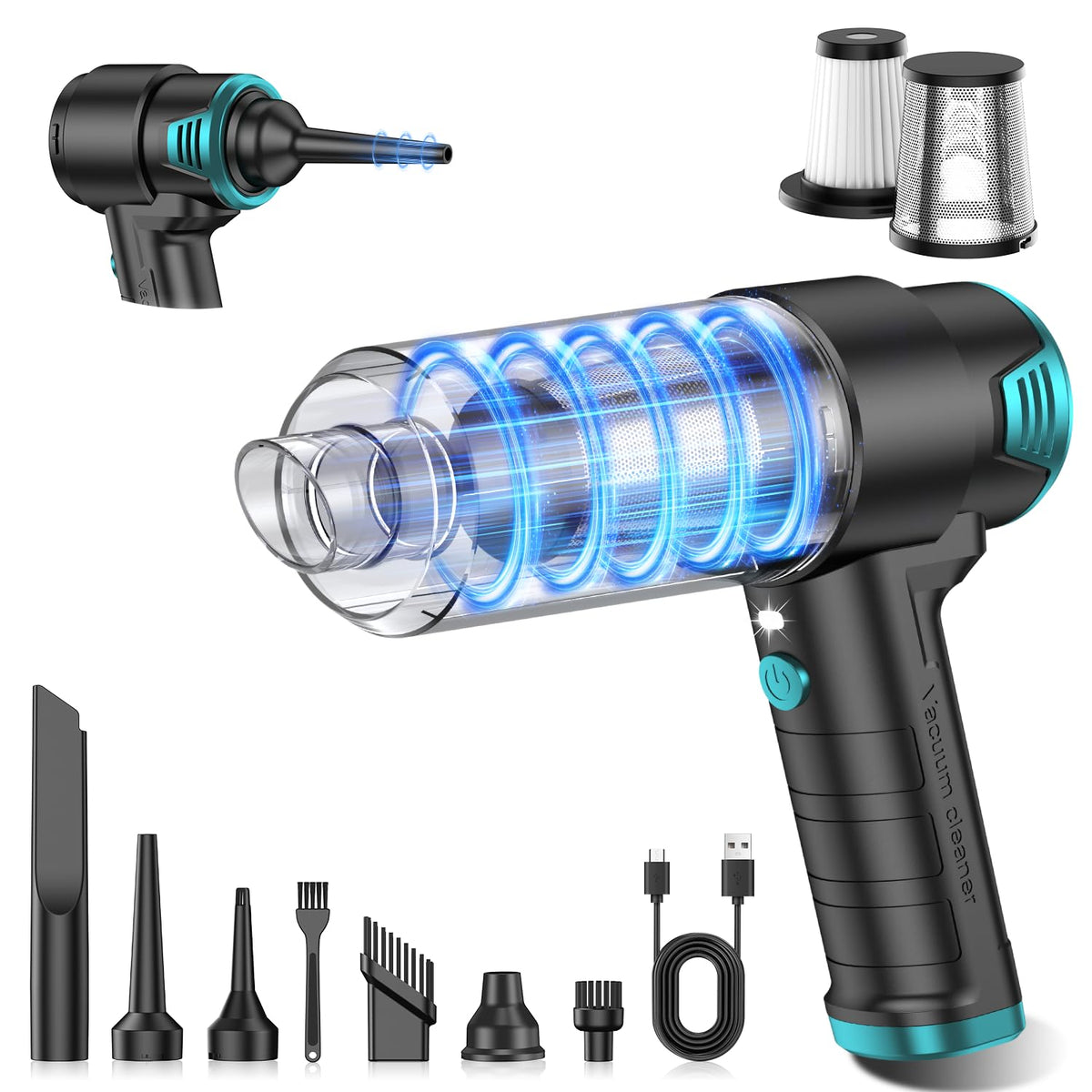 KMM Handheld Car Vacuum Cleaner, Hand Held Vacuum Cleaner and Air Duster