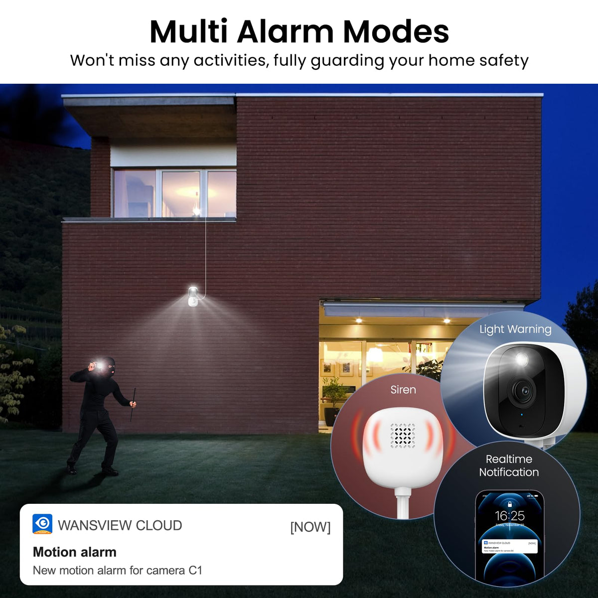 AOQEE 2K Cameras for Home Security, Indoor/Outdoor, Full Color, C1 2Pack