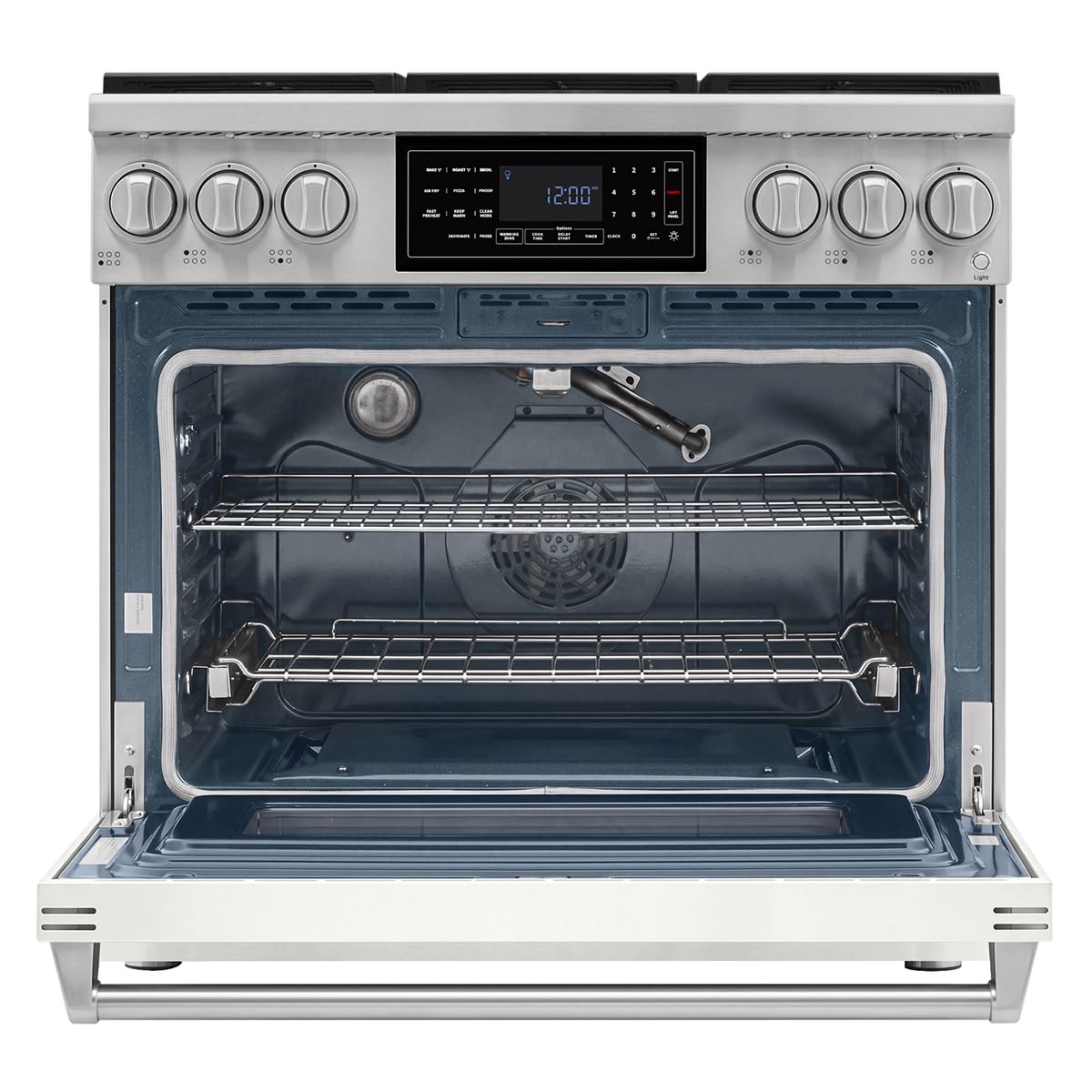 Tilt Panel 36" Natural Gas Range with 6.2 cu ft True Convection Oven (Red)
