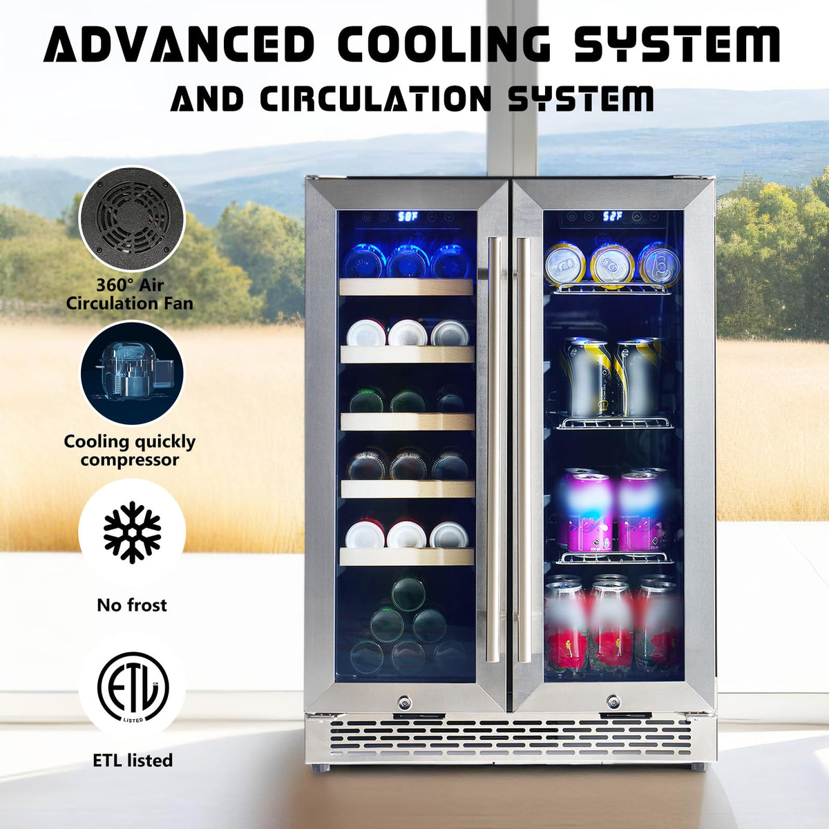 Albott 24 Inch Outdoor Beverage Fridge, 5.0 Cu.Ft Beverage Refrigerator