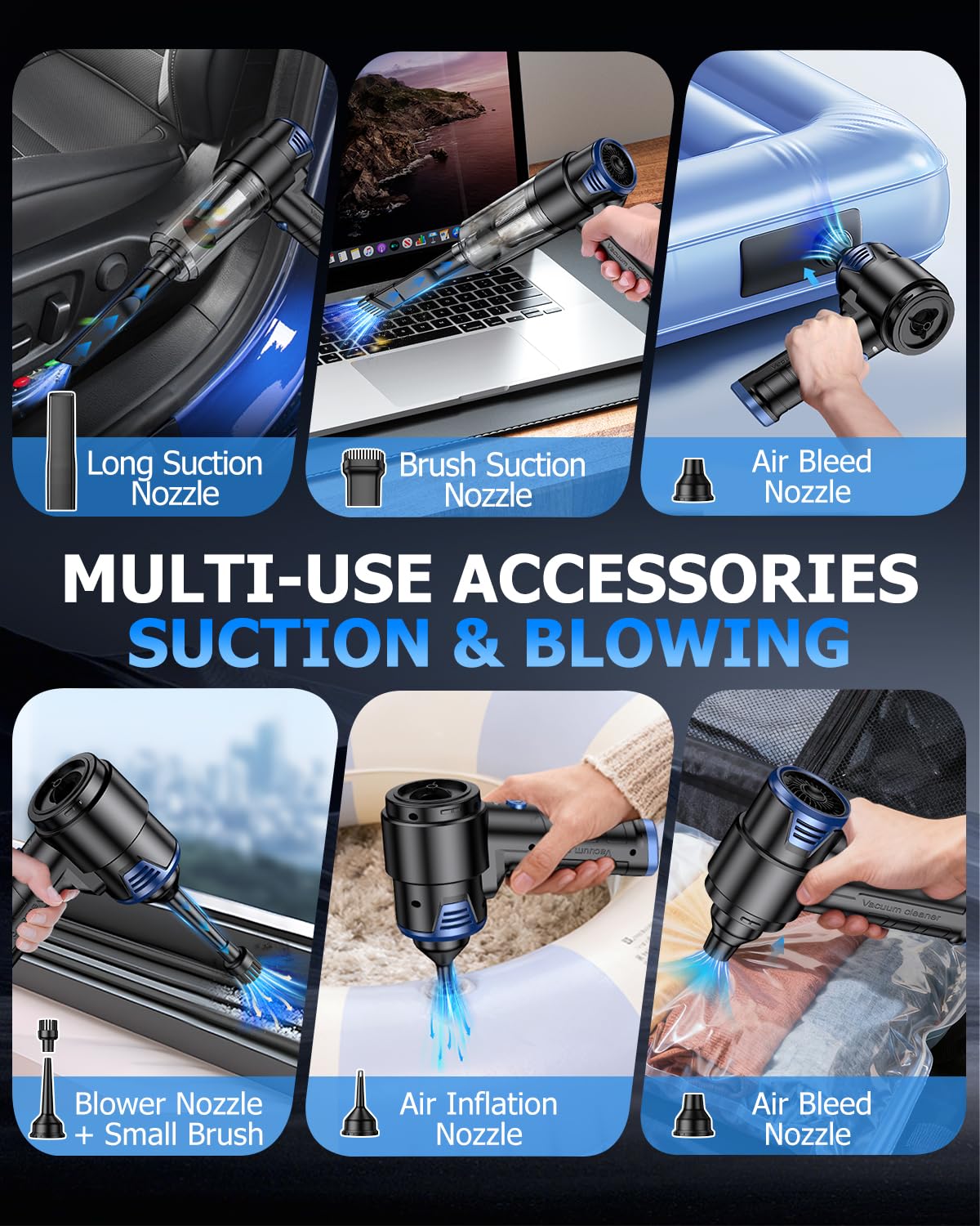 AHNR 20000PA Handheld Car Vacuum Portable Cordless with Brushless Motor