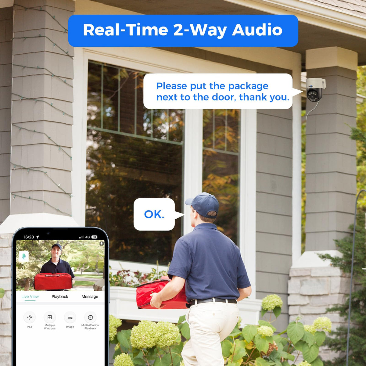 【Human Track】Hiseeu 4K PoE PTZ Security Camera System, 6pcs 5MP PTZ Cameras