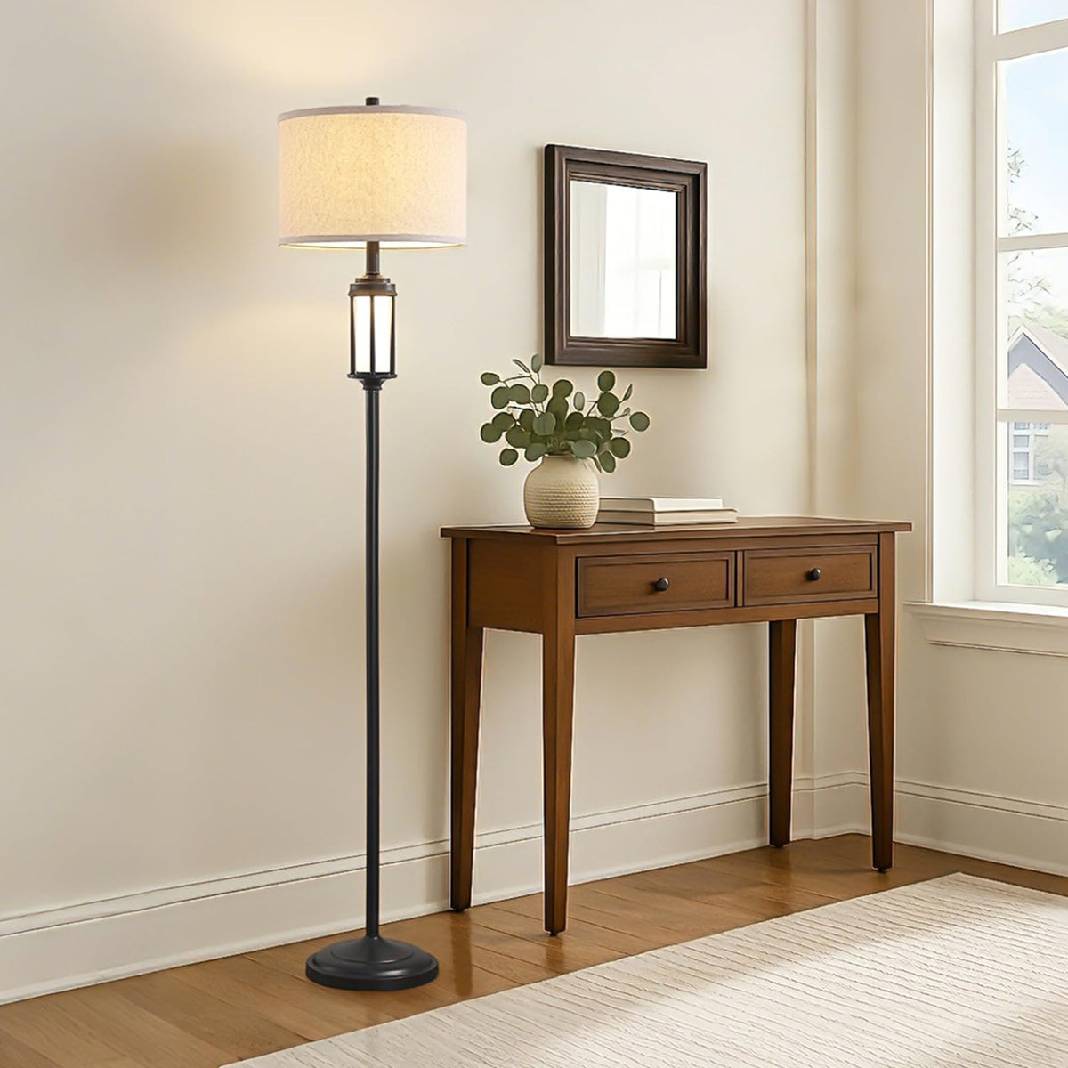 AIEAMPDO 65'' Farmhouse Floor Lamp for Living Room with 2 Light Sources