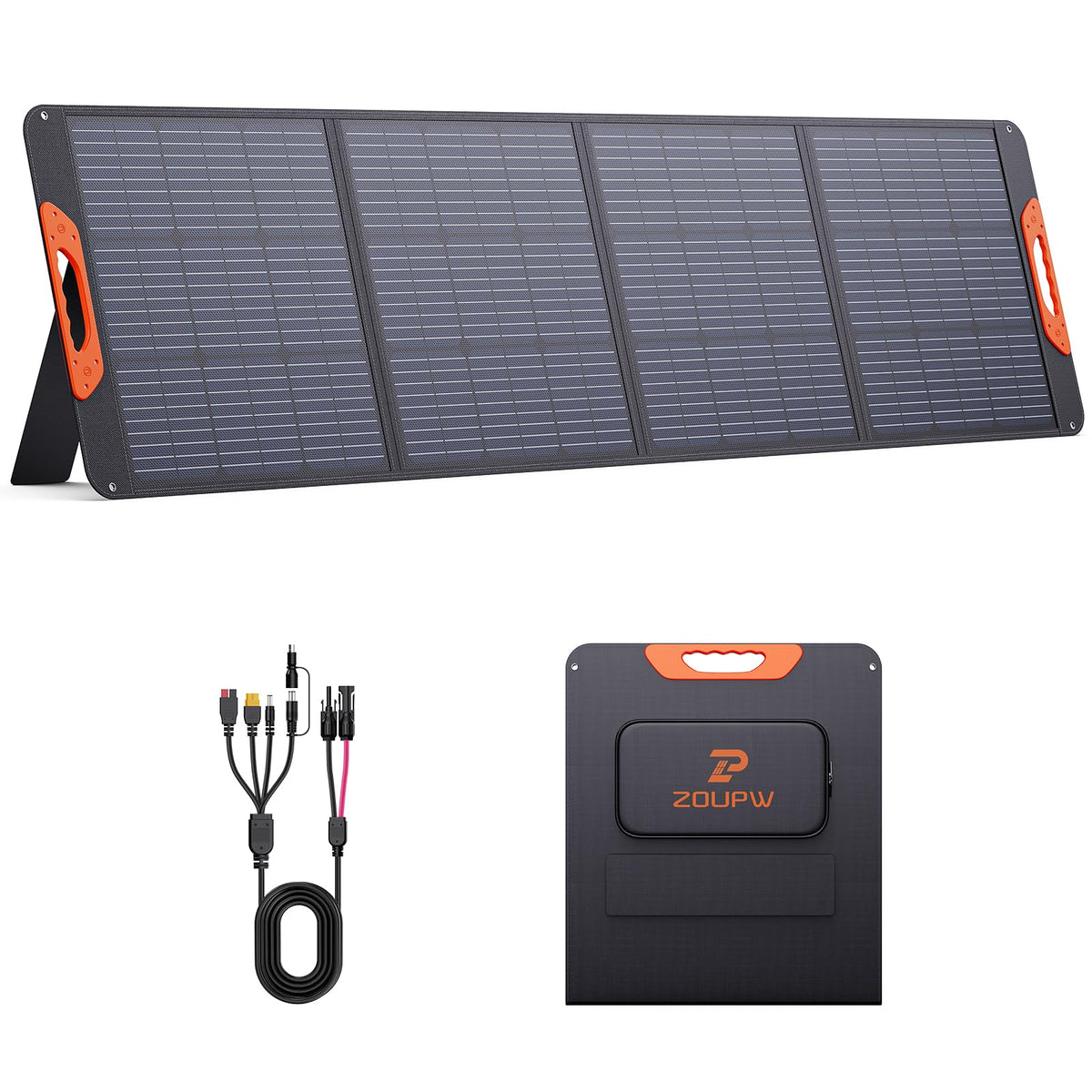 ZOUPW 100W Portable Solar Panel for Power Station,23.5% Efficiency Mono Foldable Solar Charger for Jackery 300/Ecoflow River/Anker/Bluetti,IP67 Waterproof for Camping RV Off-Grid Emergency Power