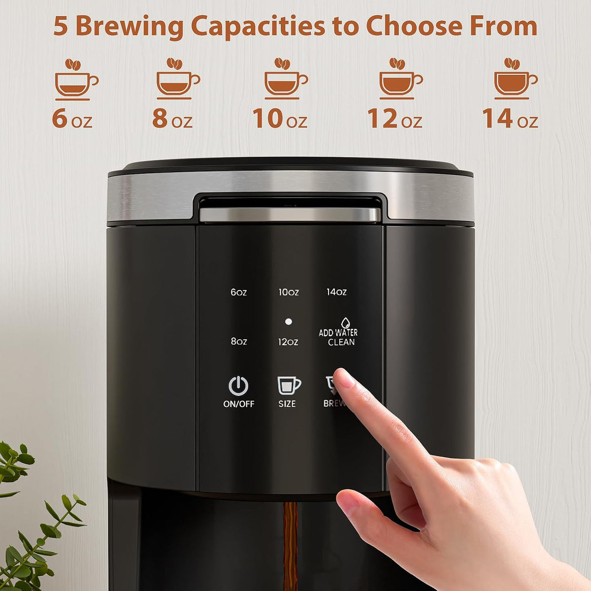 WAA Single Serve Coffee Maker for Capsule & Ground Coffee