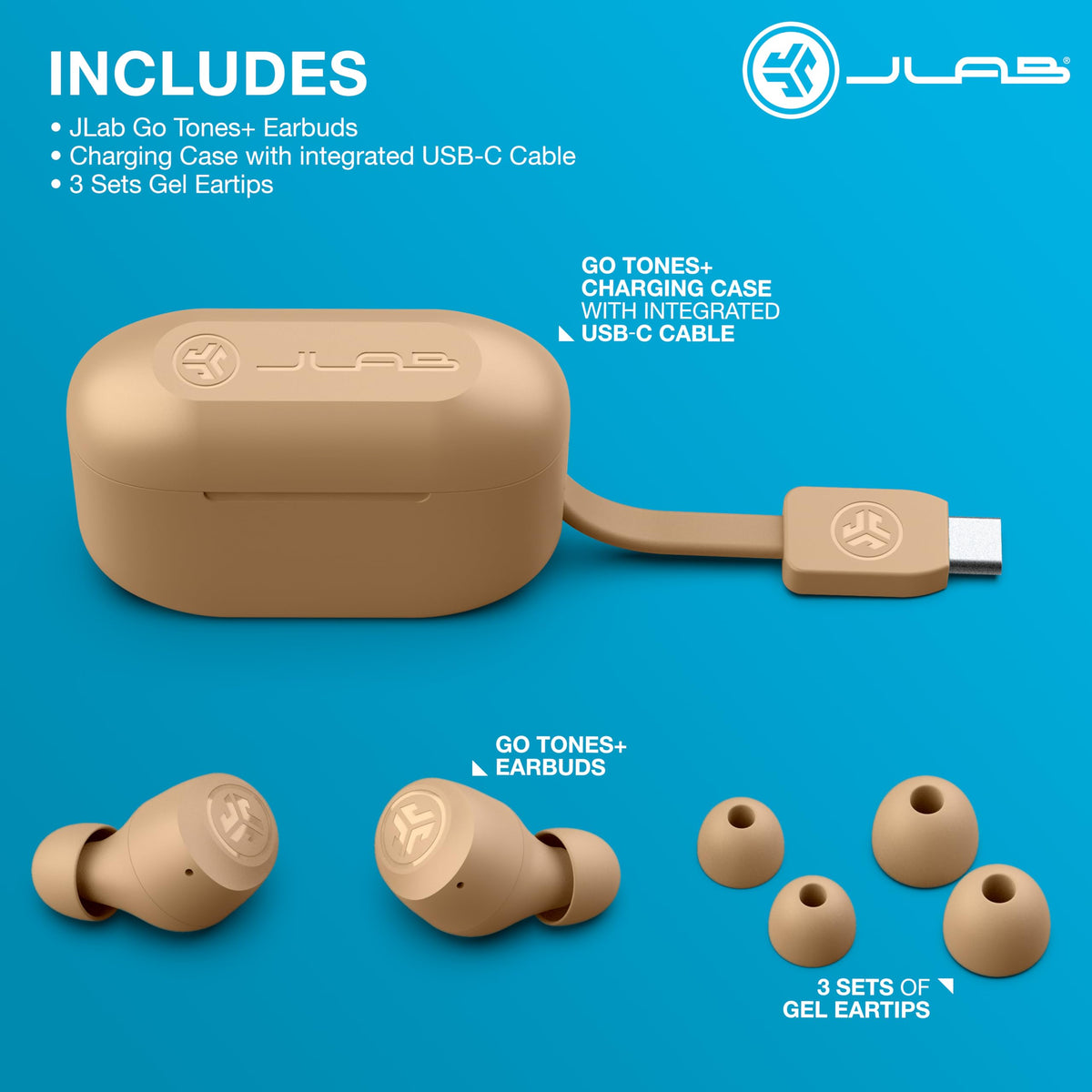JLab Go Air Pop+ Earbuds, Dual Connect, EQ3 Sound, Mint Green