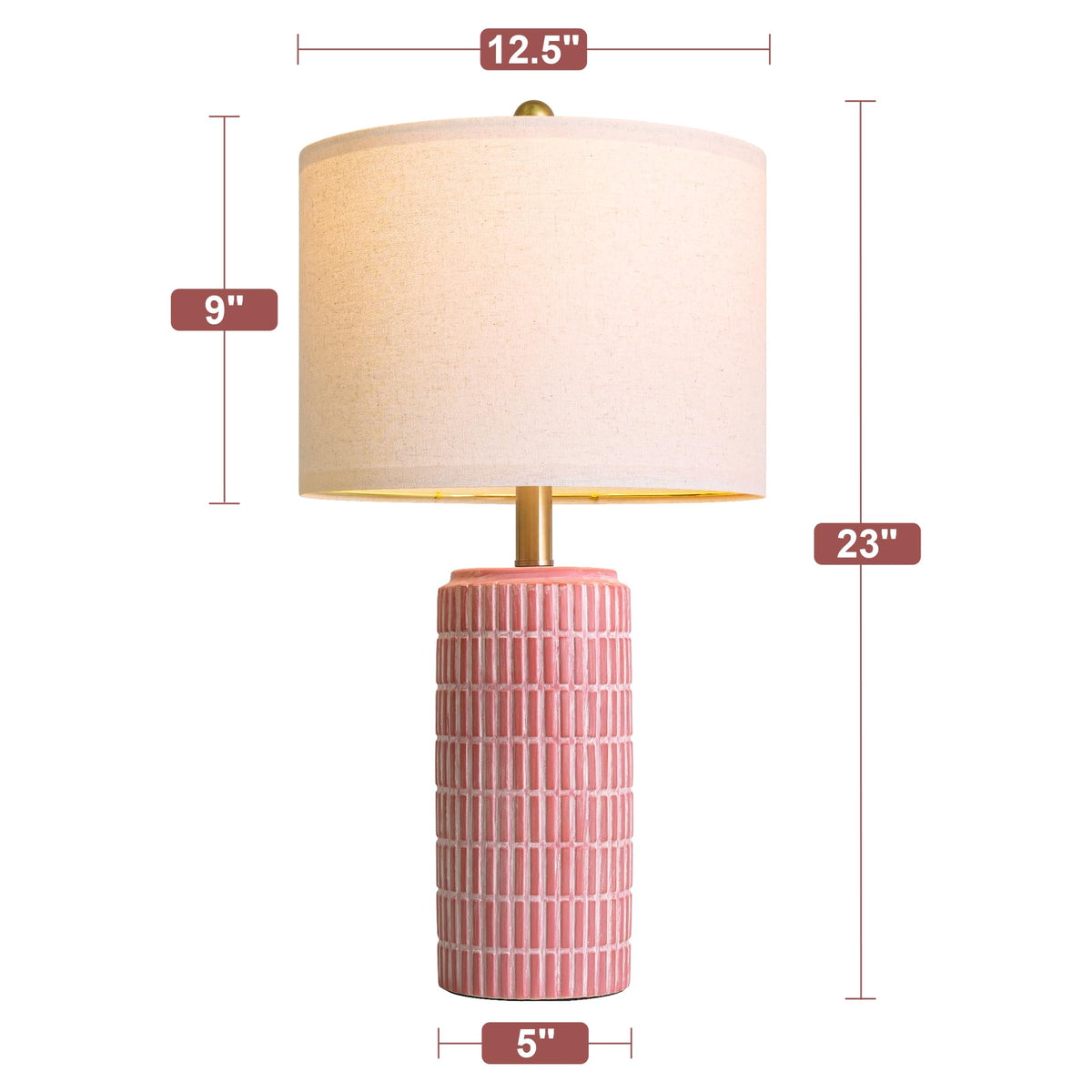 PoKat 20.75" Small Modern Ceramic Table Lamps Set of 2 for Bedroom, White