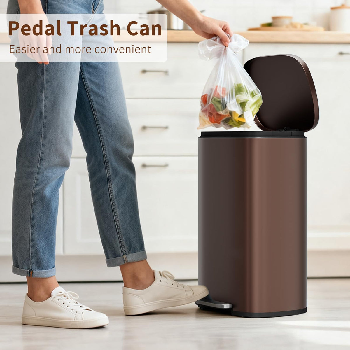PayLessHere | 13G Trash Can with Lid | Steel | Removable Inner Bucket