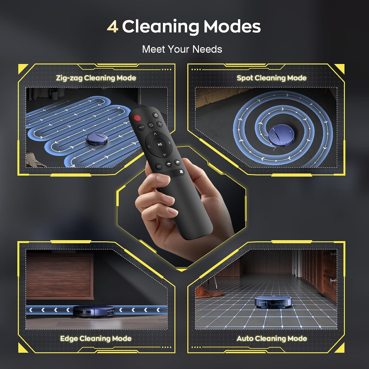 Robot Vacuum and Mop, Strong Suction, App Control, Pet Hair, Self-Charging