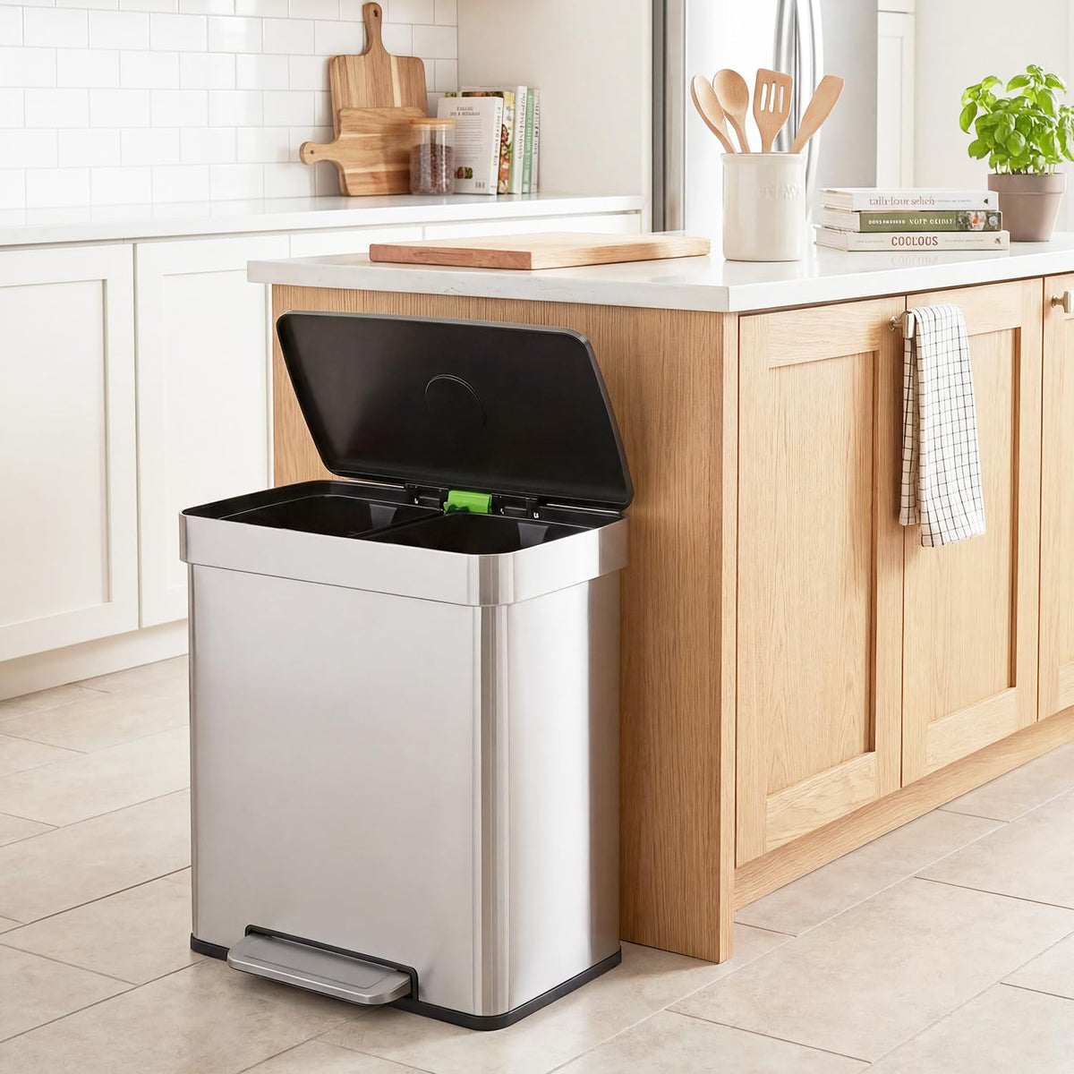 PayLessHere | 13G Trash Can with Lid | Steel | Removable Inner Bucket