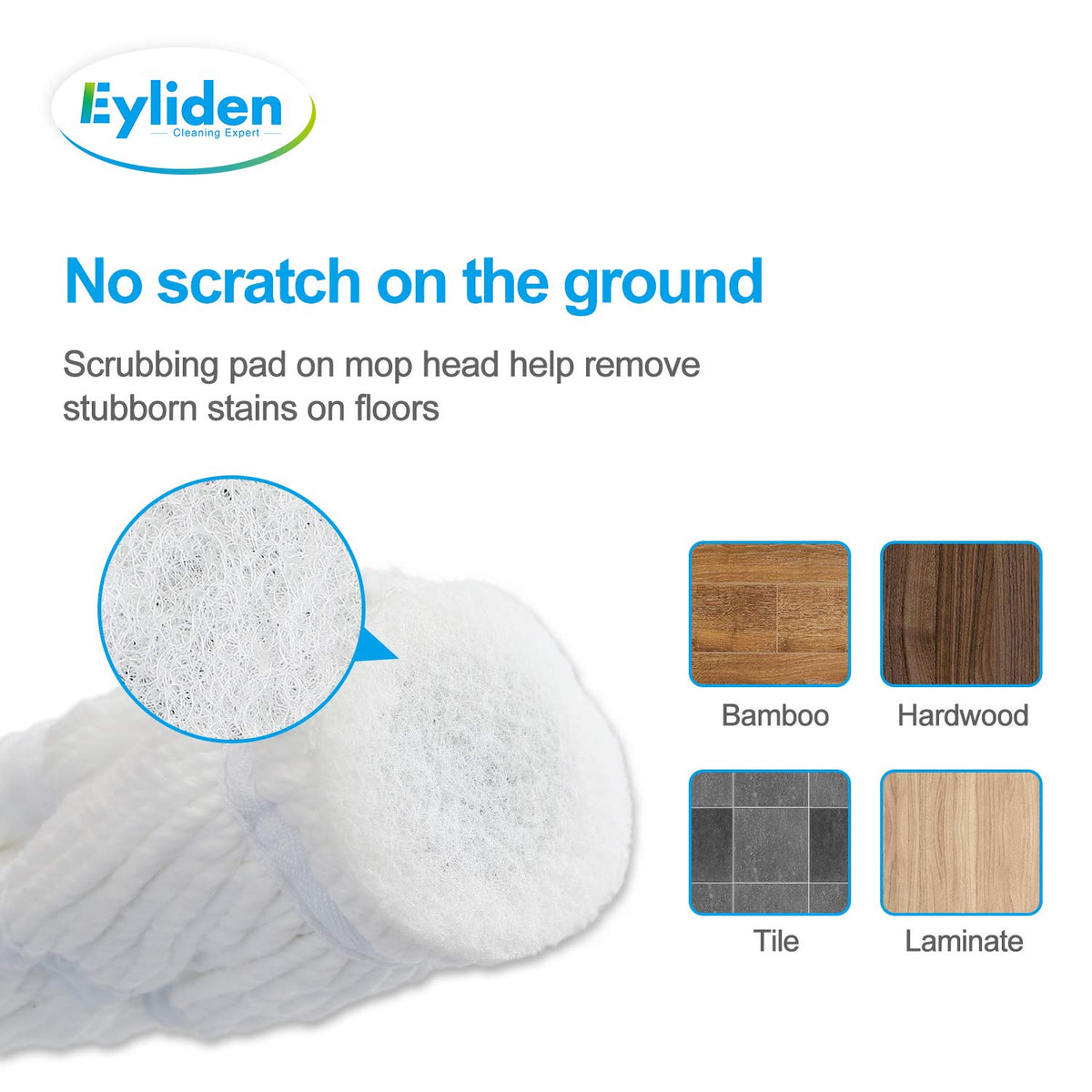 Eyliden Mop with 2 Reusable Microfiber Heads, Easy Wringing Twist Mop